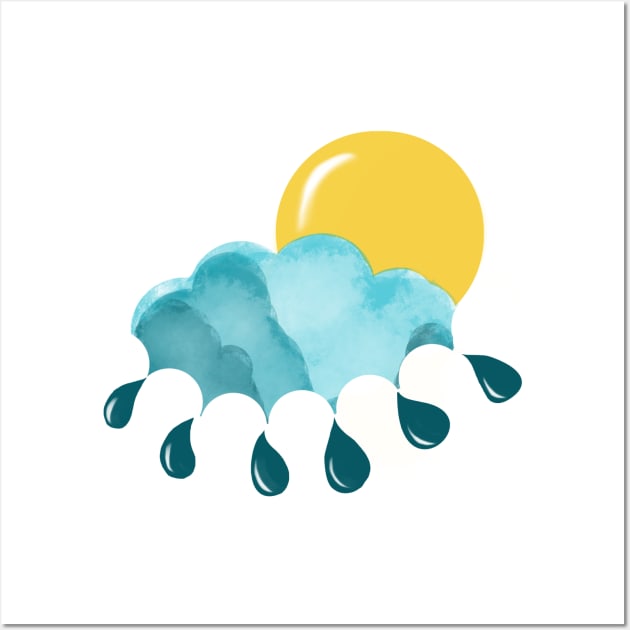 Weather Sun and Rain Cloud Wall Art by FranBail